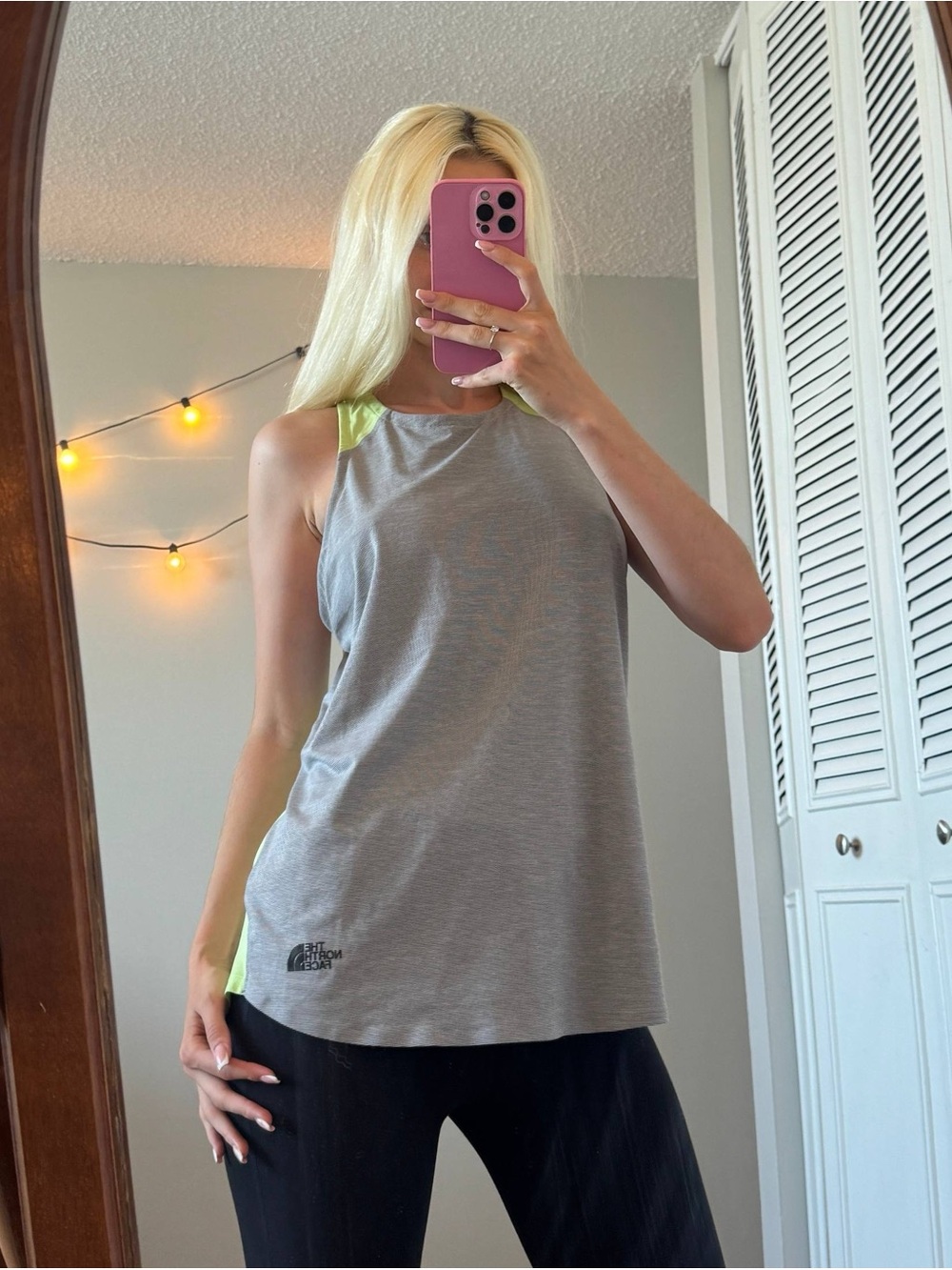 The North Face Grey Tank with Lime Trim